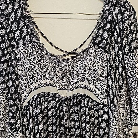 Free People “Heart Of Gold” Blue/Black Dress medium - Picture 4 of 10